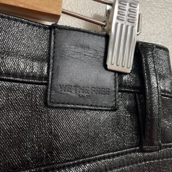 Free People Black Shiny Pants - Picture 8 of 10